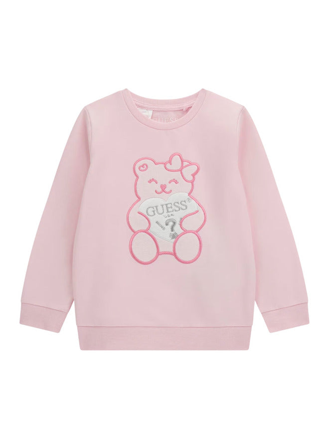 Guess Kids Felpa Girocollo Rosa Bambina