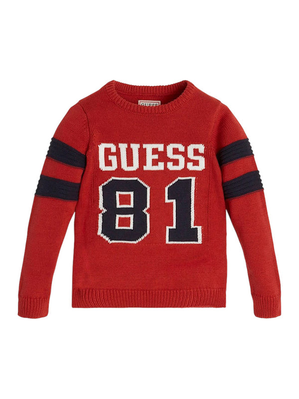 Guess Maglioncino Girocollo Rosso Bambini