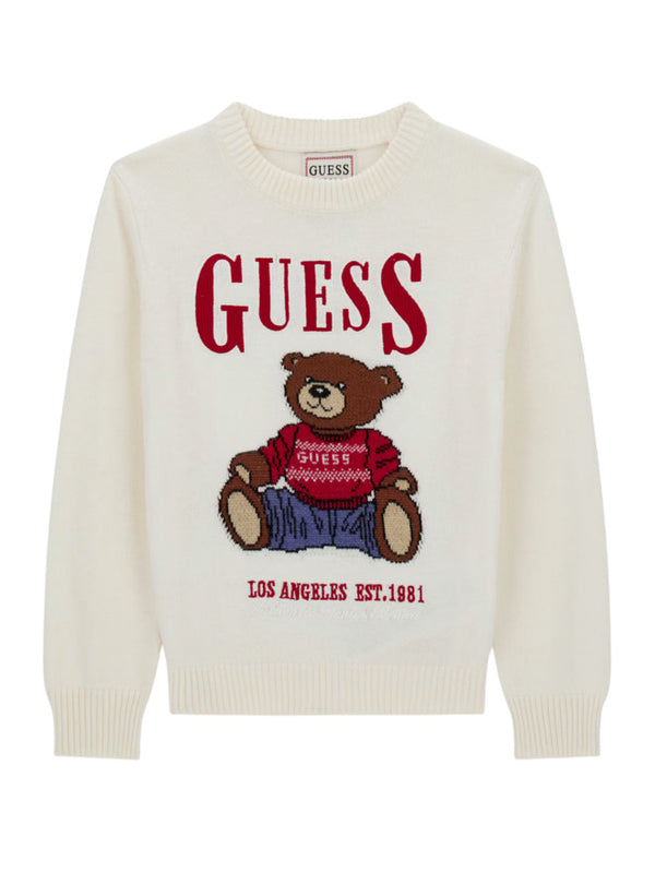 Guess Maglioncino Girocollo Bianco Bambini