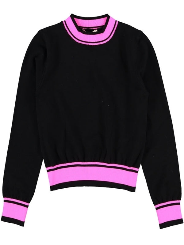 Imperial Kids Maglioncino Girocollo Nero Fucsia Bambine Ragazze
