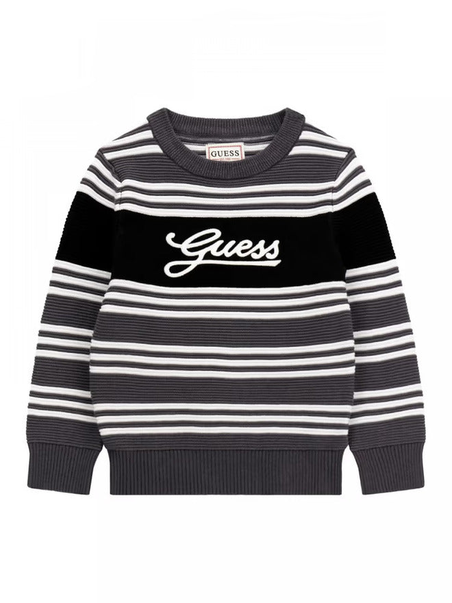 Guess Infant kids Maglioncino Girocollo Nero Bianco Bambini