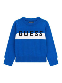 Guess Baby Pull Bleu Blanc Enfant — immagine 1