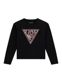Guess Maglietta Maniche Lunghe Nera Bambina — immagine 1