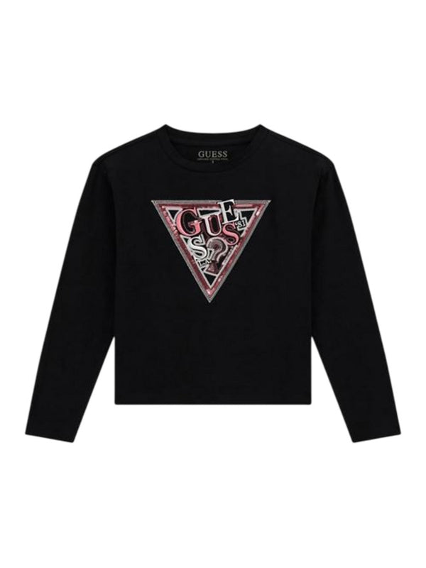 Guess Maglietta Maniche Lunghe Nera Bambina