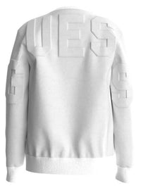 Guess Kids Maglioncino Girocollo Bianco Con Logo a Rilievo Bambini — immagine 2