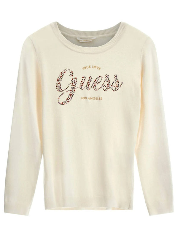 Guess Kids Maglioncino Girocollo Bianco Bambina
