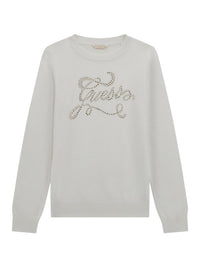 Guess Kids Pull Ras du Cou Blanc Or Fille — immagine 1