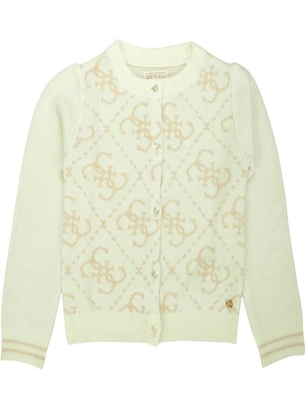 Guess Kids Cardigan Bianco Oro Bambina