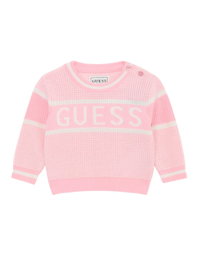Guess Kids Maglioncino Girocollo Rosa Bambina