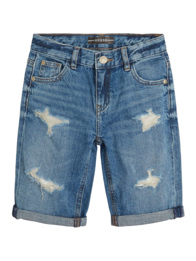 Guess Kids Pantaloncini di Jeans Blu Denim Bambino