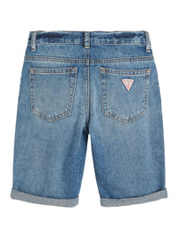 Guess Kids Pantaloncini di Jeans Blu Denim Bambino — immagine 2