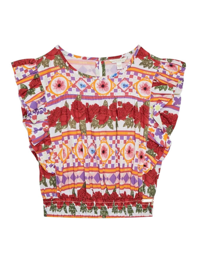 Guess Girls Kids T-shirt sans manches multicolore fille