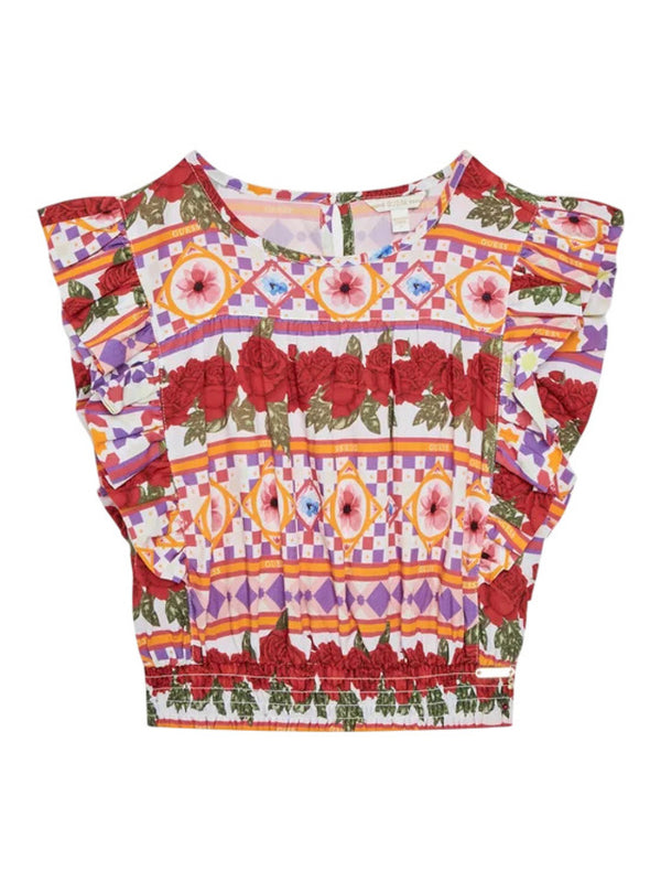 Guess Girls Kids T-shirt Smanicata Multicolore Bambina