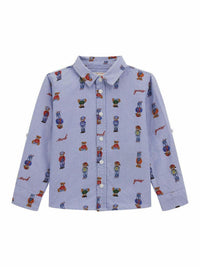 Guess Infant kids Camicia Maniche Lunghe Blu Logata Bambino — immagine 1