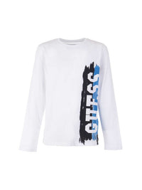 Guess Boys White Logo Long Sleeve Top bambino — immagine 1