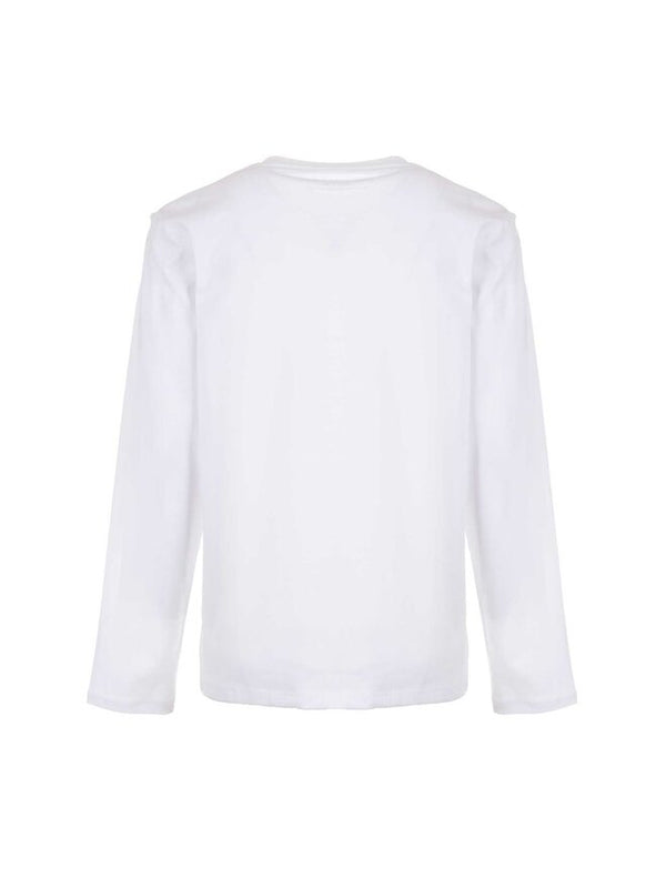 Guess Boys White Logo Long Sleeve Top bambino