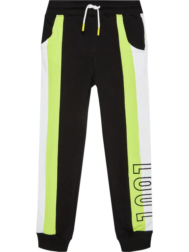 Guess Active Classic Pantalon de Survêtement Noir Jaune Enfant