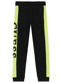 Guess Boys Logo Pantalon de survêtement Noir Vert Fluo Enfant — immagine 2