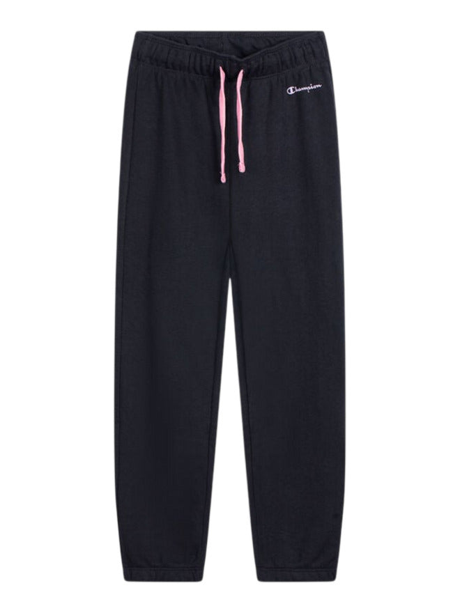 Champion Elastic Sport Pantaloni Tuta Neri Rosa Bambina