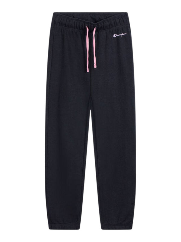 Champion Elastic Sport Pantaloni Tuta Neri Rosa Bambina