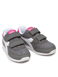 Baskets Diadora Jog Light PS Chaussures Grise Rose Enfant — immagine 2