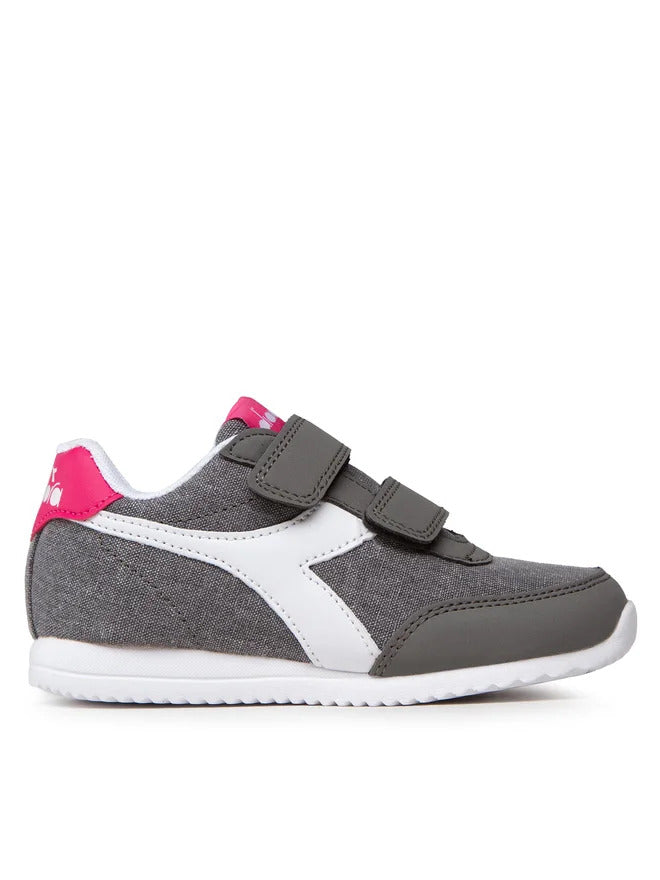Baskets Diadora Jog Light PS Chaussures Grise Rose Enfant