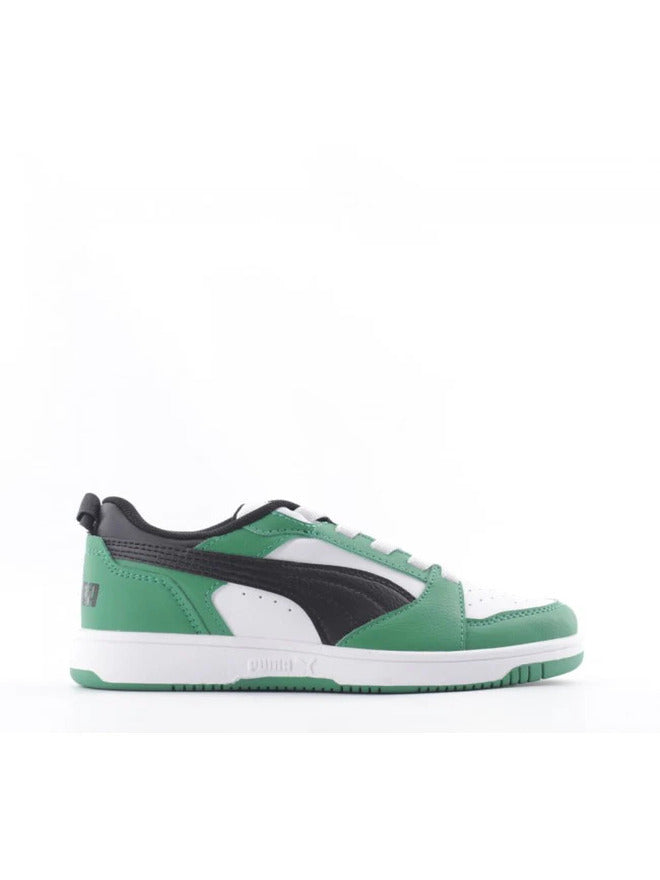 Chaussures Puma Rebound V6 Lo Vert Blanc Enfant