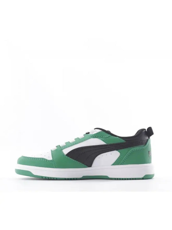 Puma Rebound V6 Lo Scarpe Verdi Bianche Bambino