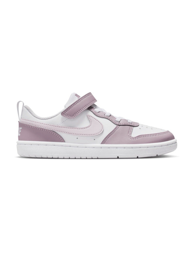 Nike Court borough low recraft ps jr Chaussures Blanches Lilas Enfant