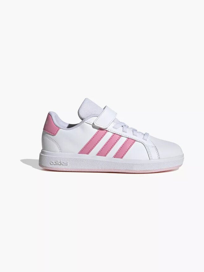Adidas Grand Court Chaussures Blanches Roses Enfant