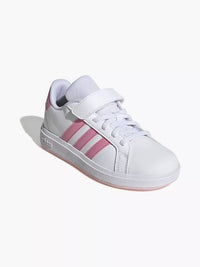 Adidas Grand Court Chaussures Blanches Roses Enfant — immagine 2