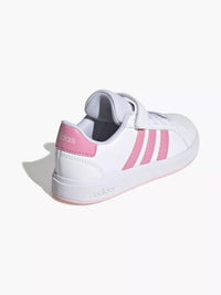 Adidas Grand Court Chaussures Blanches Roses Enfant — immagine 3