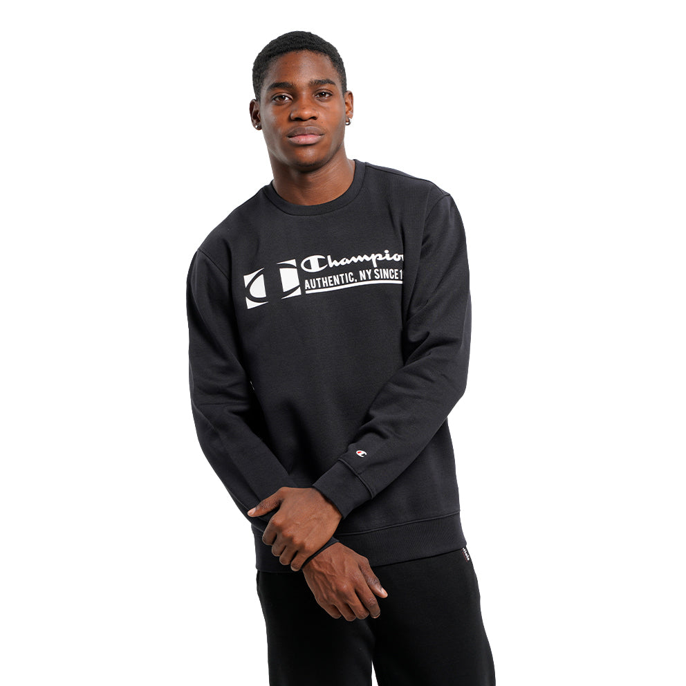 Champion Logo New York Sweat-shirt Col Rond Noir Homme