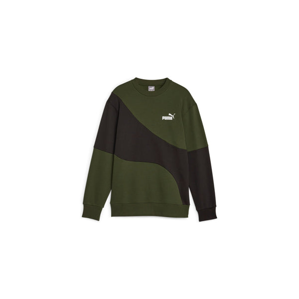 Puma Power Catt Felpa Girocollo Verde Uomo