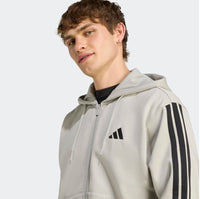 Adidas 3 Stripes Sweatshirt Zippée à Capuche Grise Homme — immagine 3
