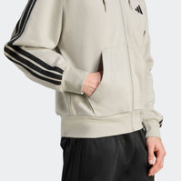 Adidas 3 Stripes Sweatshirt Zippée à Capuche Grise Homme — immagine 5