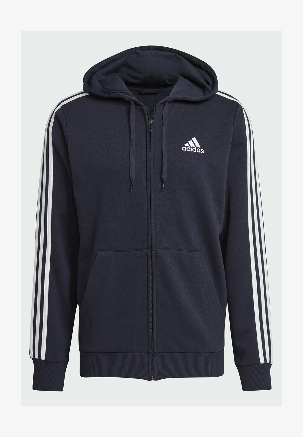 Adidas Essentials French Terry Sweat-shirt Zippé à Capuche Noir Blanc Homme