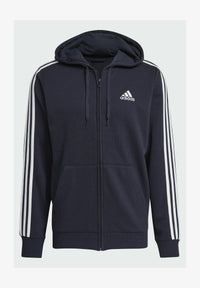 Adidas Essentials French Terry Sweat-shirt Zippé à Capuche Noir Blanc Homme — immagine 1