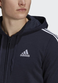 Adidas Essentials French Terry Sweat-shirt Zippé à Capuche Noir Blanc Homme — immagine 4