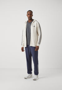 Adidas Essentials Sweat-shirt à Capuche Zippé Blanc Noir Homme — immagine 3