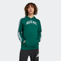 Adidas Collegiate  Felpa Con Cappuccio Verde Bianco Uomo — immagine 1