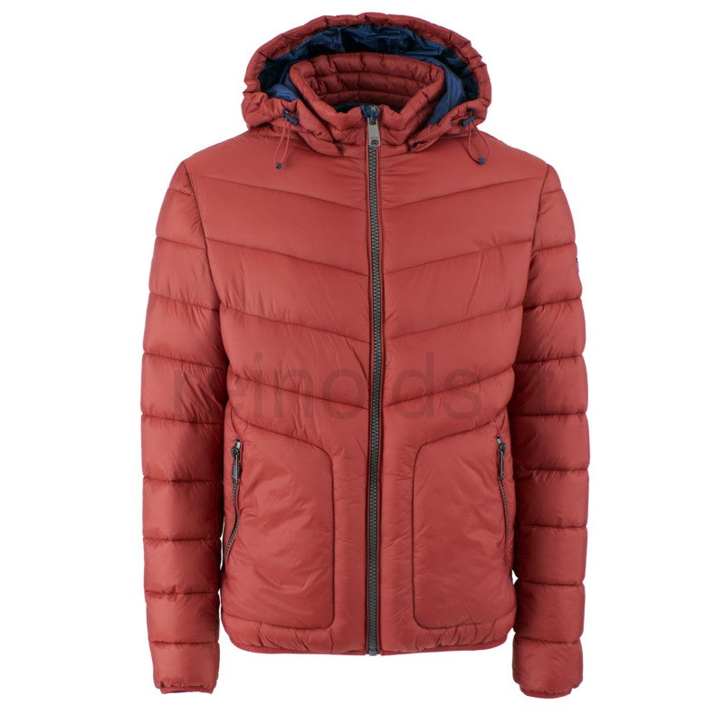 Yes Zee Doudoune Matelassée à Capuche Rouge Homme