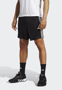 Shorts Homme Adidas Essentials French Terry 3-Stripes Noir Blanc — immagine 2