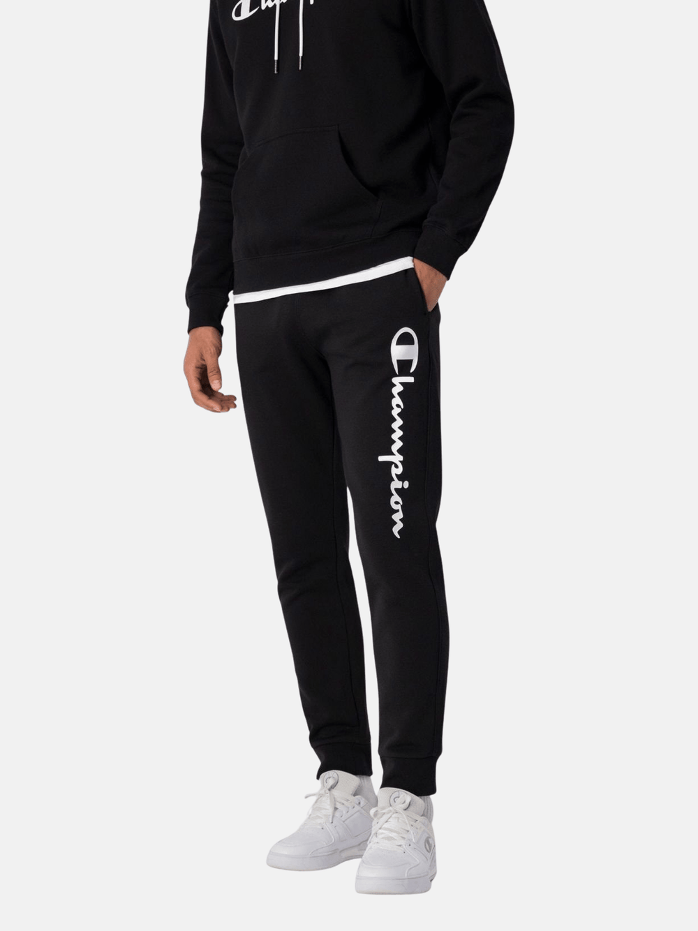 Champion Pantalon de survêtement avec poignets côtelés Noir Homme
