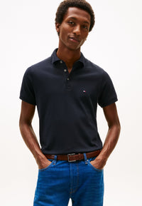 Tommy Jeans Slim Placket Ext Polo Manches Courtes Bleu Homme — immagine 2