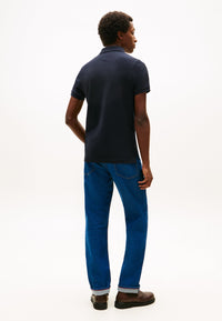 Tommy Jeans Slim Placket Ext Polo Manches Courtes Bleu Homme — immagine 3