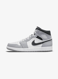 Jordan 1 Mid Light Chaussures grises blanches unisexe — immagine 1