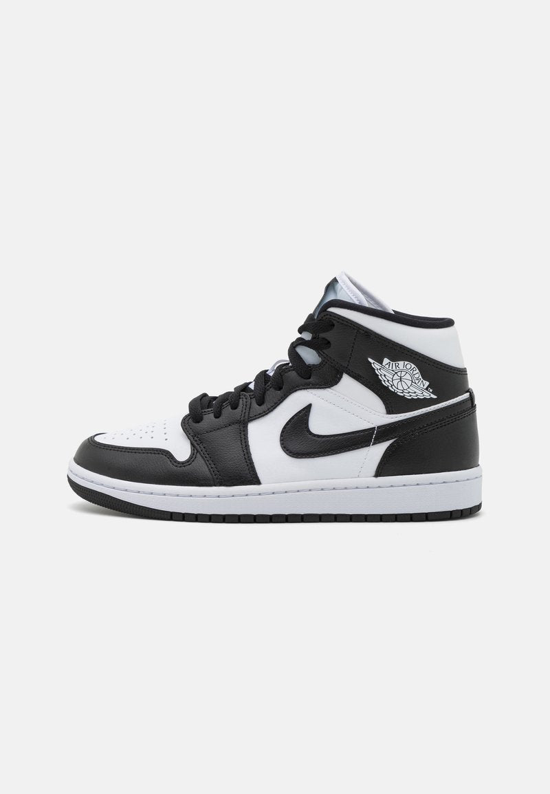 Jordan 1 Mid Panda Scarpe Bianche Nere Unisex