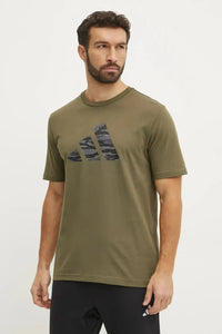 T-shirt Adidas imprimé vert homme — immagine 1