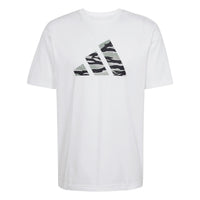 T-shirt graphique Adidas Blanc Vert Homme — immagine 1